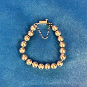 Silpada retired sterling 10mm bead ball bracelet with box clasp. Rare.